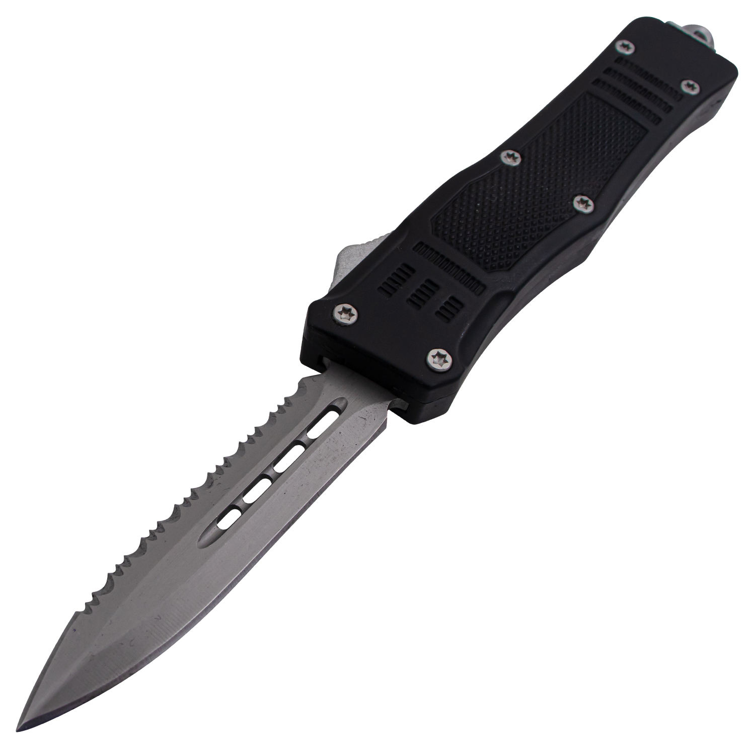 Covert OPS USA OTF Automatic Knife 7 Inch Overall Half Serrated Black